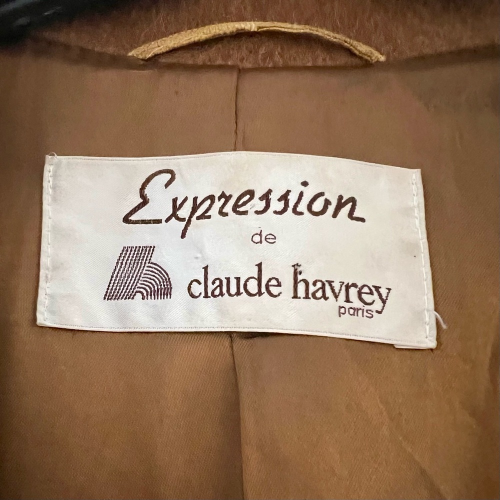 Vintage Alpaca / Wool / Mohair Blend Double-Breasted Coat in Tobacco Brown - Picture 9 of 13